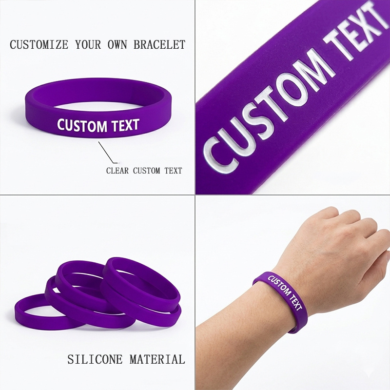Custom Silicone Wristbands 100pcs Set, Gift for Her/Him